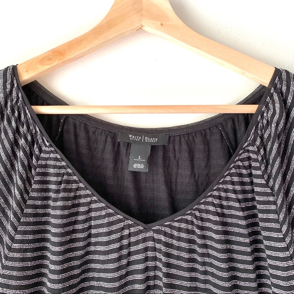 White House Black Market Metallic Top L - Picture 3 of 8